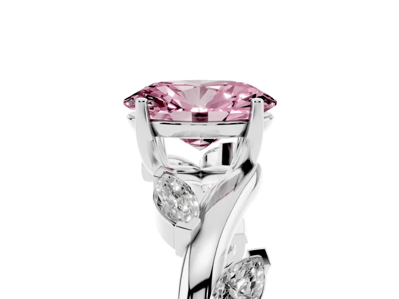 Oval Twisted Vine Engagement Ring Setting for a Fancy Pink Lab-Grown Diamond | Platinum