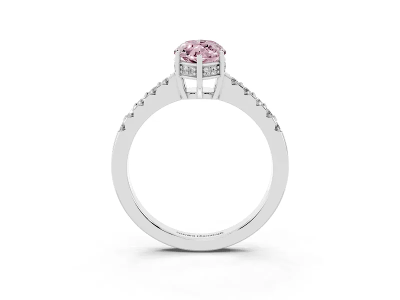 Marquise Engagement Ring Setting for a Fancy Pink Lab-Grown Diamond | White Gold - Design NV-24649