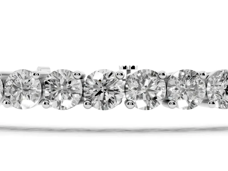 Round Lab-Grown Diamond Classic Tennis Bracelet | Round Prongs | White Gold
