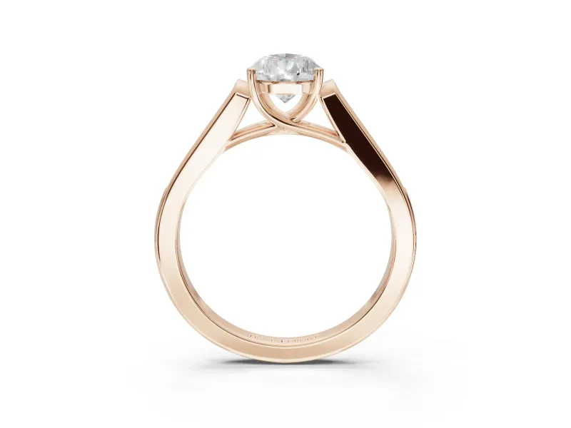 Pear-Shaped Cathedral Solitaire Engagement Ring Setting | Channel Set Band | Rose Gold