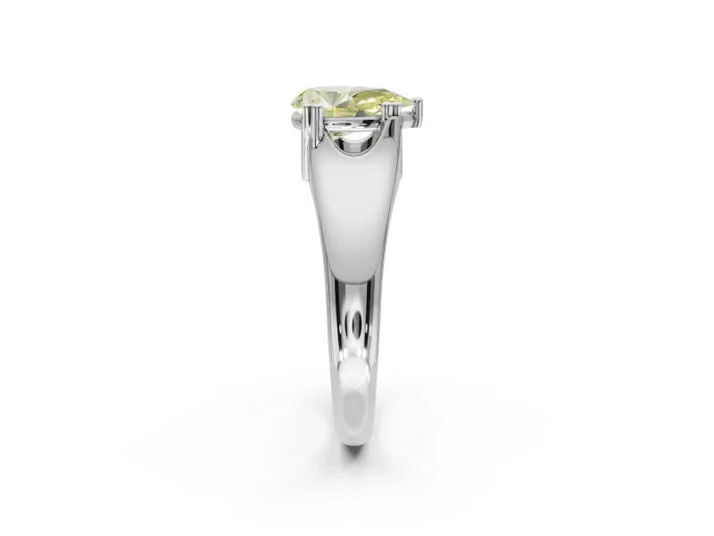 Pear-Shaped Double Claw Solitaire Engagement Ring Setting for a Fancy Yellow Lab-Grown Diamond | Platinum