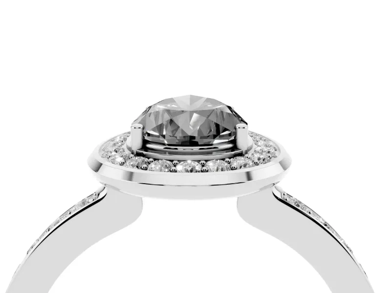 Fancy Black Pear Cut Diamond Halo Ring Set in White gold with Bezel Frame and Pavé Band
