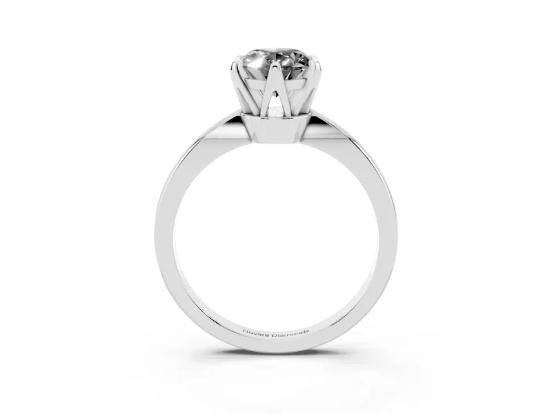 Oval Tapered Solitaire Engagement Ring Setting for a Black Center | Sterling Silver