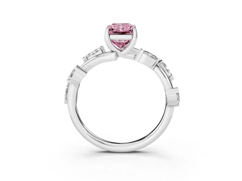 Radiant Cut Twisted Vine Engagement Ring Setting for a Fancy Pink Lab-Grown Diamond | Platinum