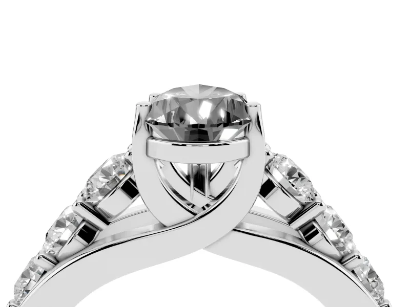 Pear-Shaped Engagement Ring Setting for a Black Center | Sterling Silver