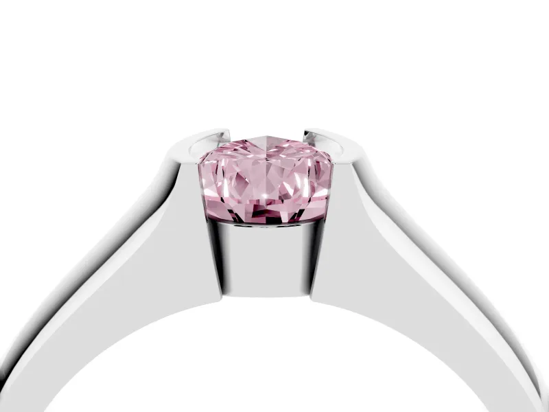 Pear-Shaped Half Bezel Solitaire Engagement Ring Setting for a Fancy Pink Lab-Grown Diamond | Wide Band | Platinum