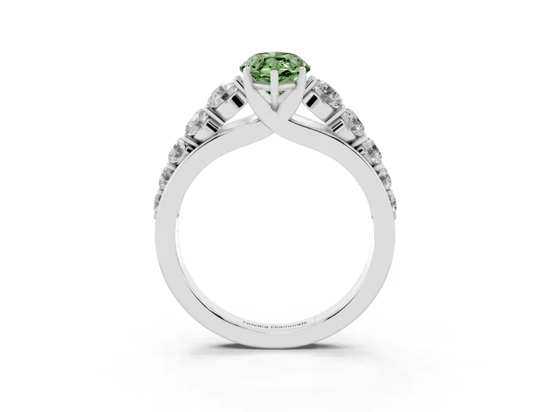 Marquise Engagement Ring Setting for a Fancy Green Lab-Grown Diamond | Sterling Silver - Design NV-24646