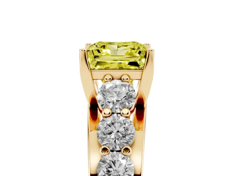 Princess Cut Engagement Ring Setting for a Fancy Yellow Lab-Grown Diamond | Yellow Gold - Design NV-24645