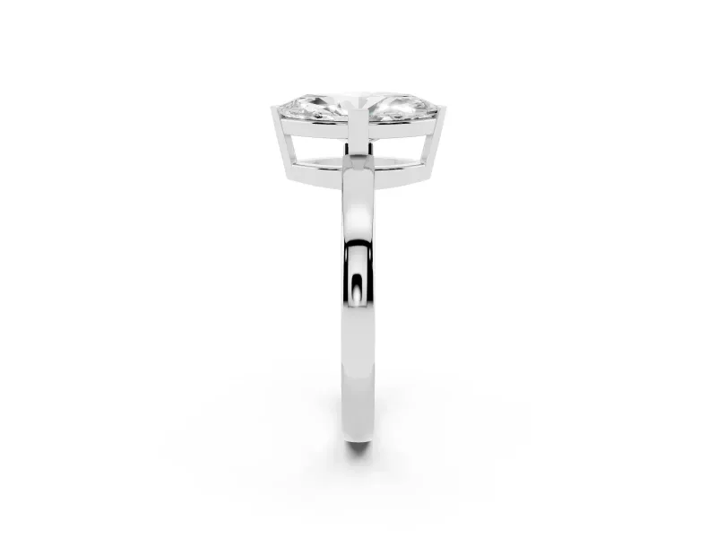 Marquise Solitaire Engagement Ring Setting | Flat Tab Prongs | Sterling Silver