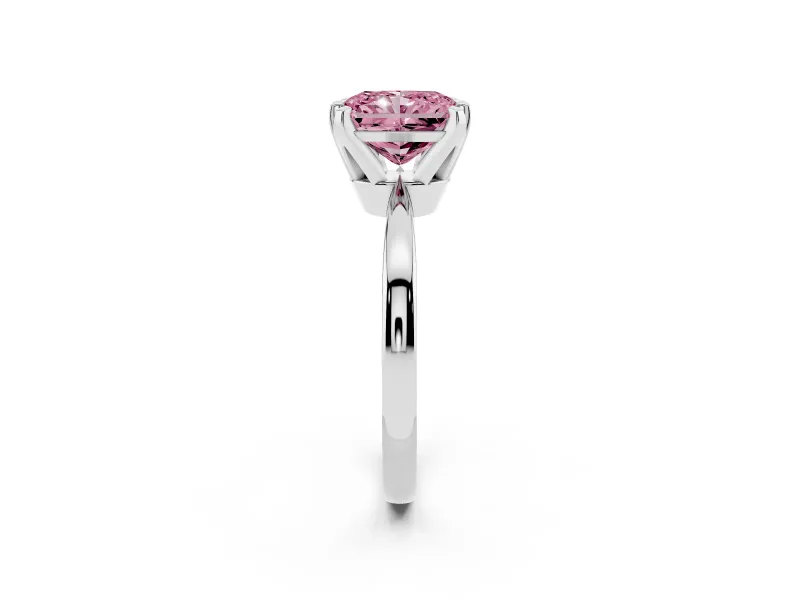 Radiant Cut Engagement Ring Setting for a Fancy Pink Lab-Grown Diamond | Sterling Silver - Design NV-24888