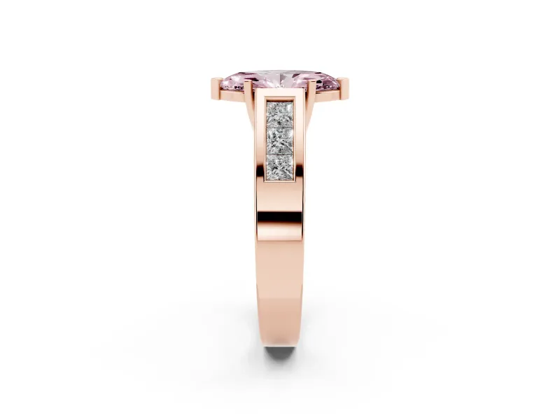 Marquise Channel-Set Engagement Ring Setting for a Fancy Pink Lab-Grown Diamond | Rose Gold