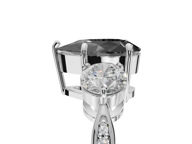 Fancy Black Pear-Shaped Lab-Grown Diamond Three-Stone Ring Set in Sterling Silver with Channel-Set Band and Prong Setting
