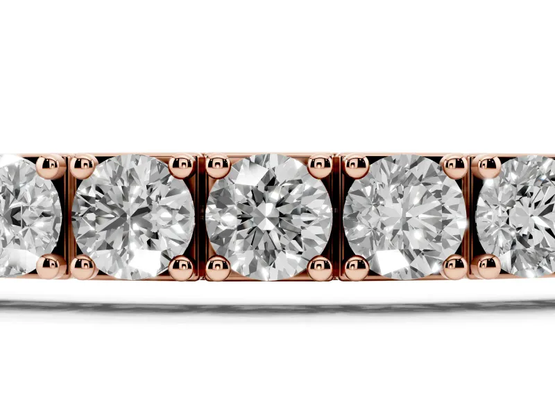 Round Lab-Grown Diamond Square Link Tennis Bracelet | Prong Set | Rose Gold