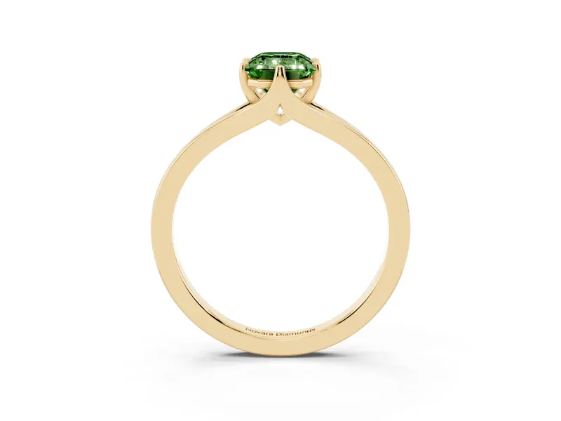 Emerald Cut Split Shank Engagement Ring Setting for a Fancy Green Lab-Grown Diamond | Yellow Gold