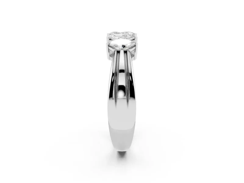 Five-Stone Marquise Diamond Split Shank Ring Set in Platinum with Shared Prong Setting