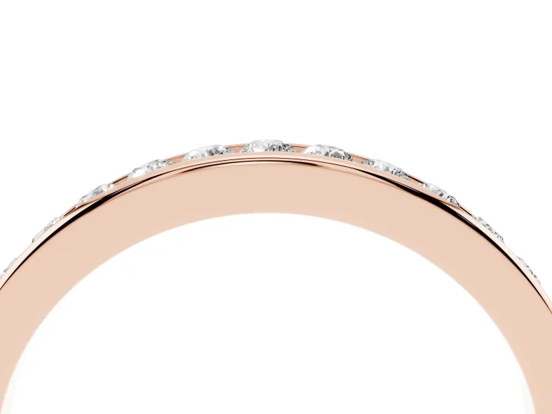 Round Diamond Wedding Eternity Band Set in Rose gold with Channel Setting