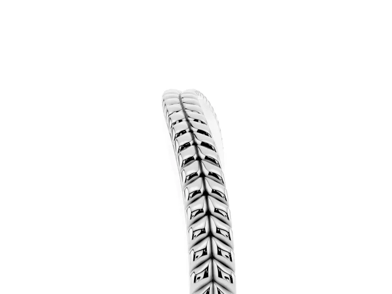 Rope Twist Contour Wedding Band | Wheat Leaf Detail | Sterling Silver
