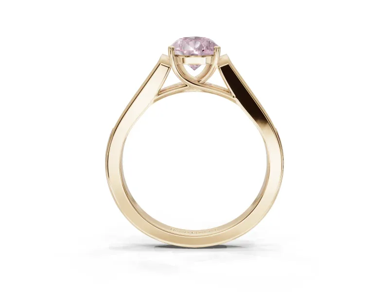 Pear-Shaped Engagement Ring Setting for a Fancy Pink Lab-Grown Diamond | Yellow Gold - Design NV-24597
