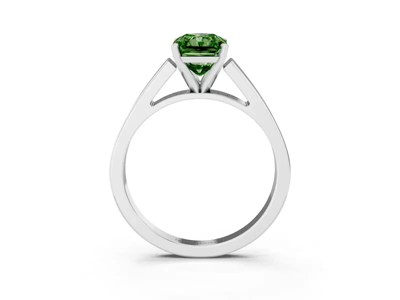 Radiant Cut Solitaire Engagement Ring Setting for a Fancy Green Lab-Grown Diamond | Sterling Silver