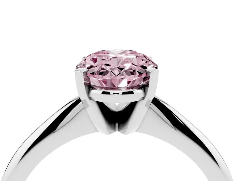 Oval Engagement Ring Setting for a Fancy Pink Lab-Grown Diamond | Sterling Silver