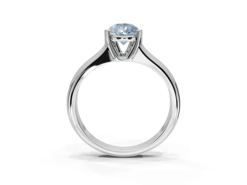 Pear-Shaped Double Claw Solitaire Engagement Ring Setting for a Fancy Blue Lab-Grown Diamond | Sterling Silver