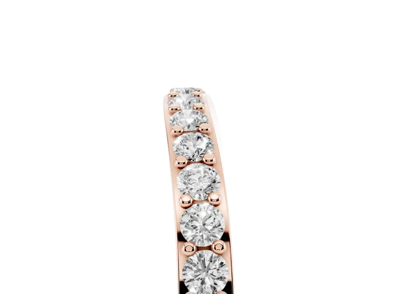 Round Lab-Grown Diamond Pavé Curved Half Eternity Wedding Band | Flat Top | Rose Gold
