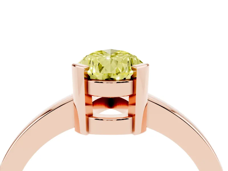 Pear-Shaped Solitaire Engagement Ring Setting for a Fancy Yellow Lab-Grown Diamond | Flat Tab Prongs | Rose Gold