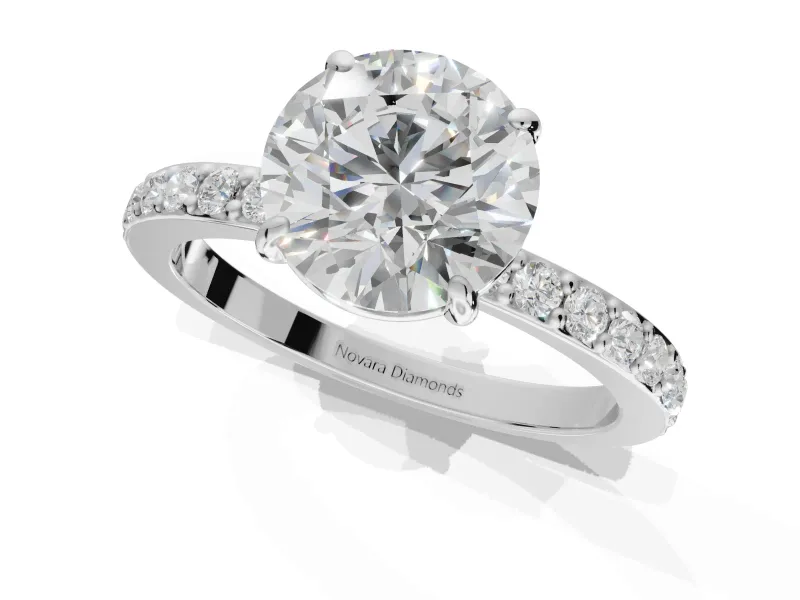 Round Hidden Halo Engagement Ring Setting | Platinum