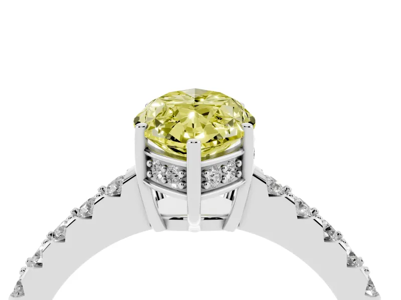 Marquise Engagement Ring Setting for a Fancy Yellow Lab-Grown Diamond | Sterling Silver - Design NV-24649