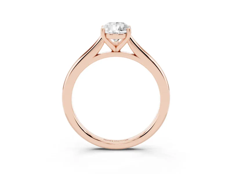 Pear-Shaped Cathedral Solitaire Engagement Ring Setting | Plain Band | Rose Gold
