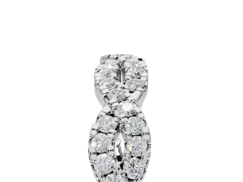 Round Lab-Grown Diamond Twisted Pavé Half Eternity Band | Interwoven Strands | Platinum