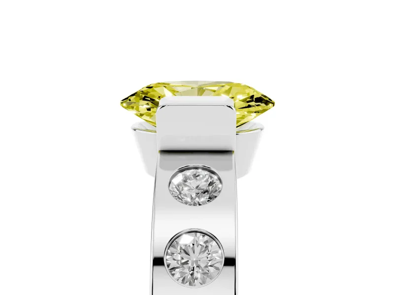 Oval Tension Style Engagement Ring Setting for a Fancy Yellow Lab-Grown Diamond | White Gold