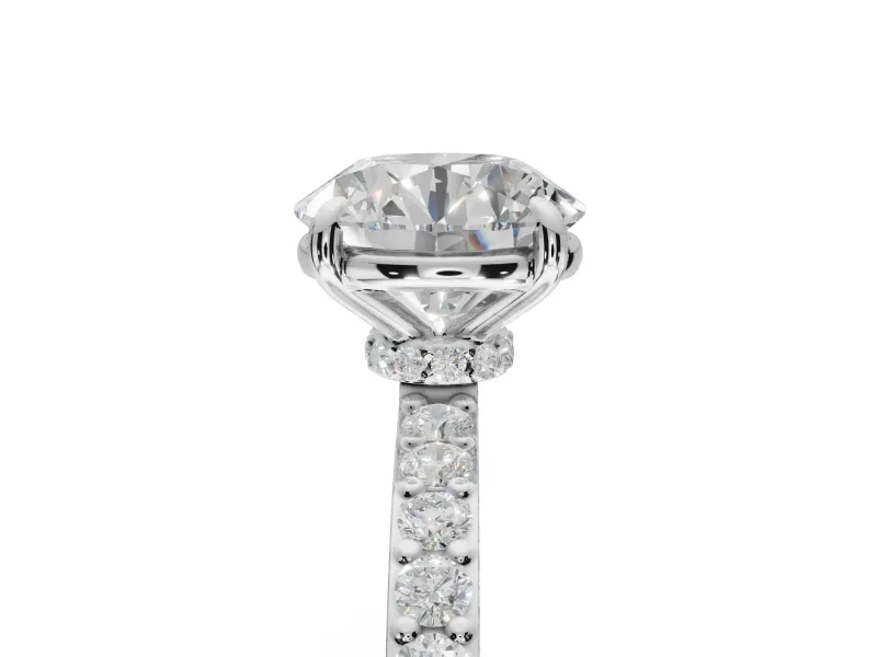 Round Hidden Halo Engagement Ring Setting | Platinum