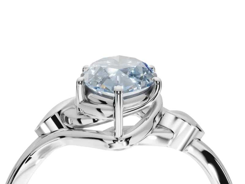 Marquise Bypass Solitaire Engagement Ring Setting for a Fancy Blue Lab-Grown Diamond | White Gold