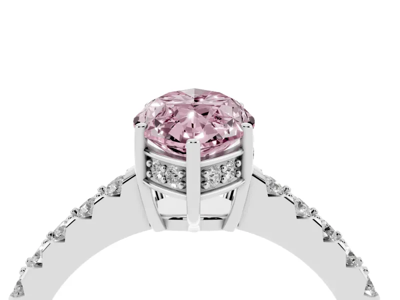 Marquise Engagement Ring Setting for a Fancy Pink Lab-Grown Diamond | Sterling Silver - Design NV-24649