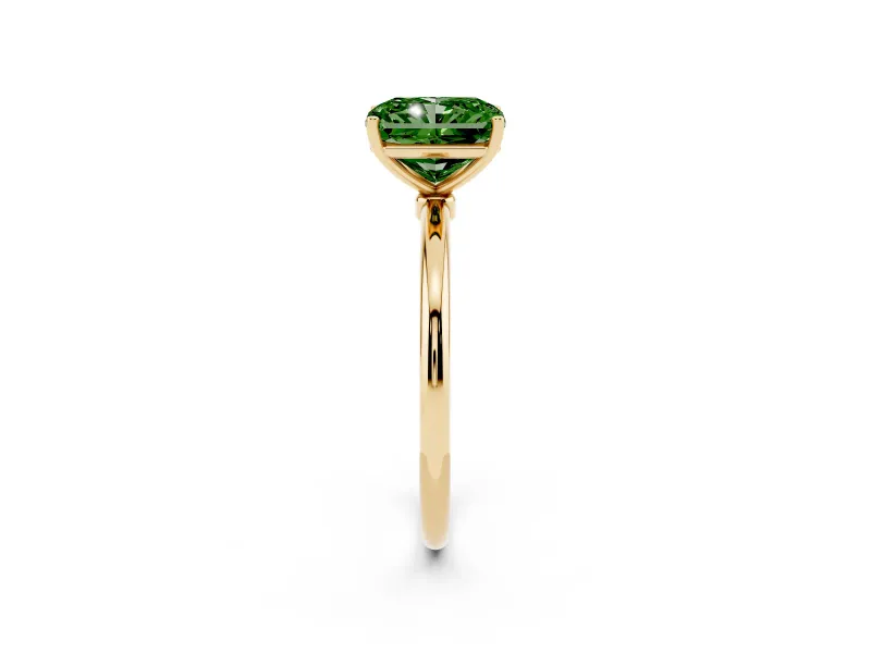 Radiant Cut Engagement Ring Setting for a Fancy Green Lab-Grown Diamond | Yellow Gold - Design NV-24609