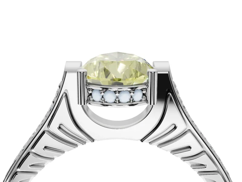 Pear-Shaped Engagement Ring Setting for a Fancy Yellow Lab-Grown Diamond | Sterling Silver - Design NV-24586