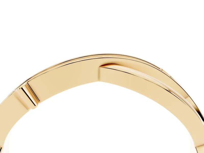 Round Diamond Pavé Twist Band Set in Yellow gold with Bezel Setting