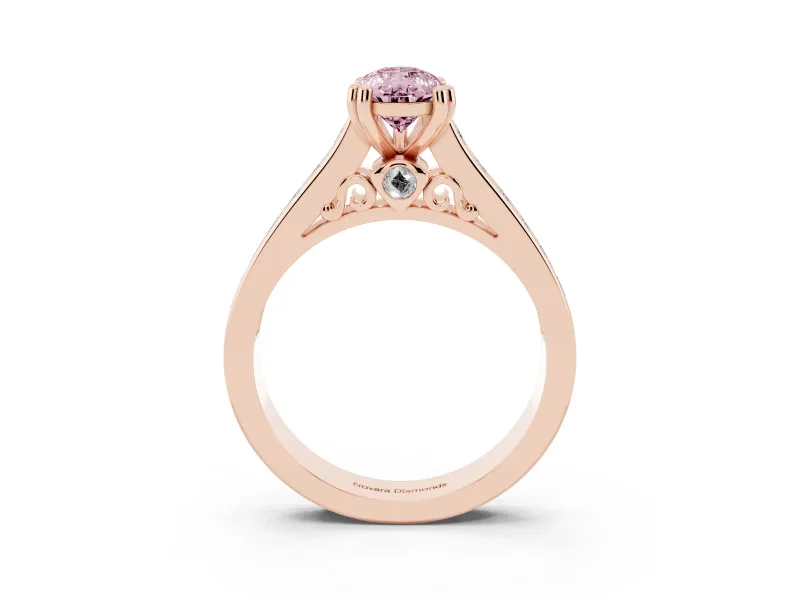Pear-Shaped Channel Engagement Ring Setting for a Fancy Pink Lab-Grown Diamond | Rose Gold - Design NV-24671