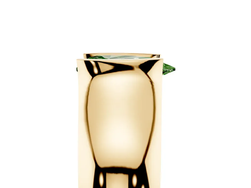 Pear-Shaped Half Bezel Solitaire Engagement Ring Setting for a Fancy Green Lab-Grown Diamond | Wide Band | Yellow Gold
