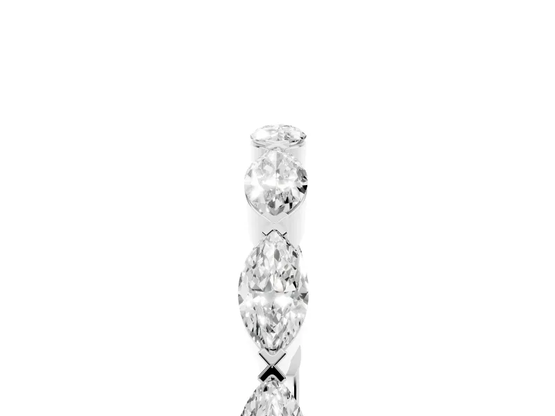 Marquise Diamond Eternity Band Set in Platinum with Bezel Setting