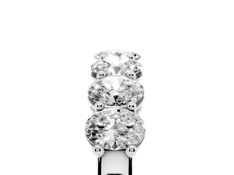 Oval Diamond Eternity Band Set in White gold with Shared Prongs