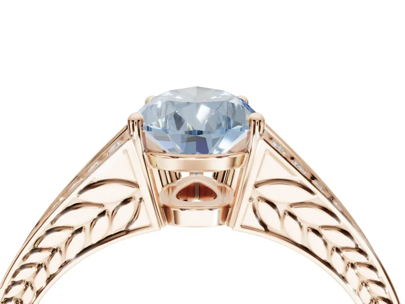 Pear-Shaped Split Shank Pavé Engagement Ring Setting for a Fancy Blue Lab-Grown Diamond | Rose Gold