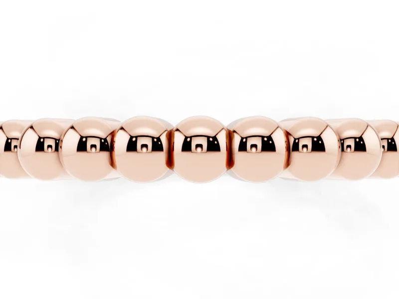 Slim Beaded Wedding Band | Polished Metal Beads | Rose Gold