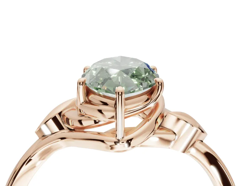 Marquise Bypass Solitaire Engagement Ring Setting for a Fancy Green Lab-Grown Diamond | Rose Gold