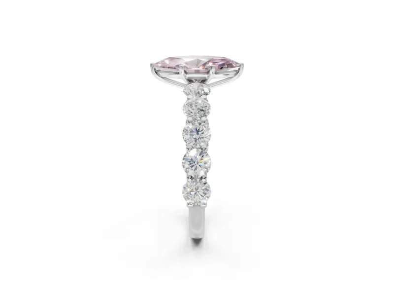 Marquise Engagement Ring Setting for a Fancy Pink Lab-Grown Diamond | Sterling Silver - Design NV-24455