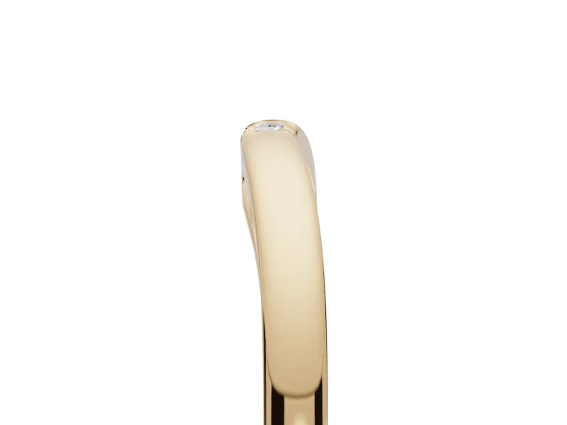 Round Lab-Grown Diamond Toi et Moi Curved Wedding Band | Side Slot Cut-Outs | Yellow Gold