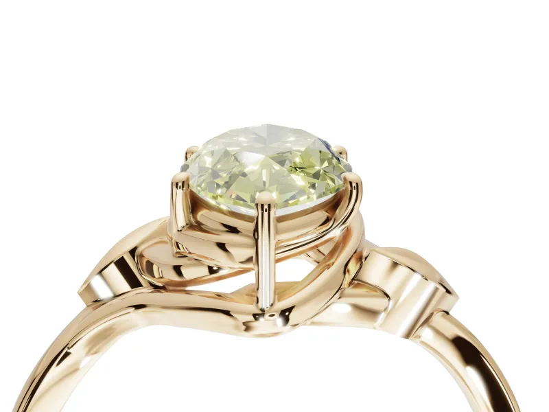 Marquise Bypass Solitaire Engagement Ring Setting for a Fancy Yellow Lab-Grown Diamond | Yellow Gold