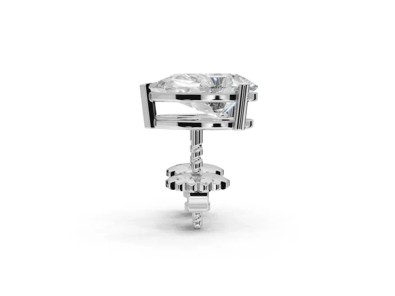 Heart-Shaped Lab-Grown Diamond Solitaire Basket Stud Earrings | Open Gallery | Platinum