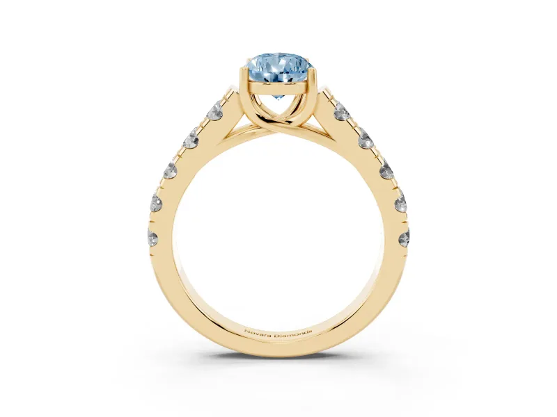 Pear-Shaped Engagement Ring Setting for a Fancy Blue Lab-Grown Diamond | Yellow Gold - Design NV-24643